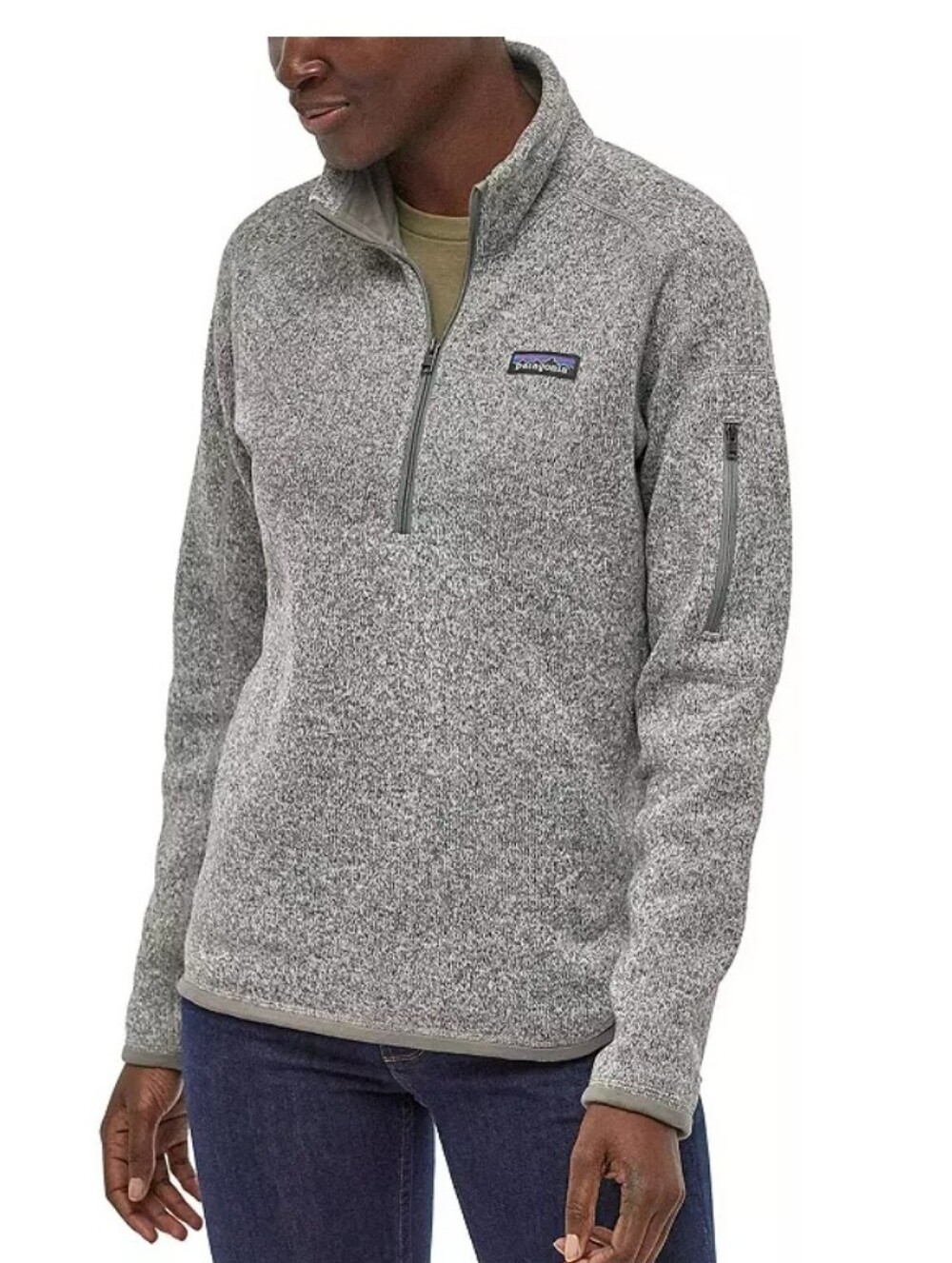 Patagonia Gray Heather Fleece Pullover with Branded Chest Patch - Picture 1 of 6
